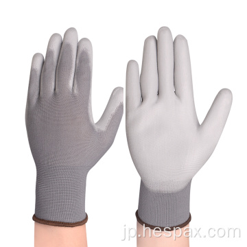 ヘスパックス卸売グレーPUワークガーデニング安全手袋